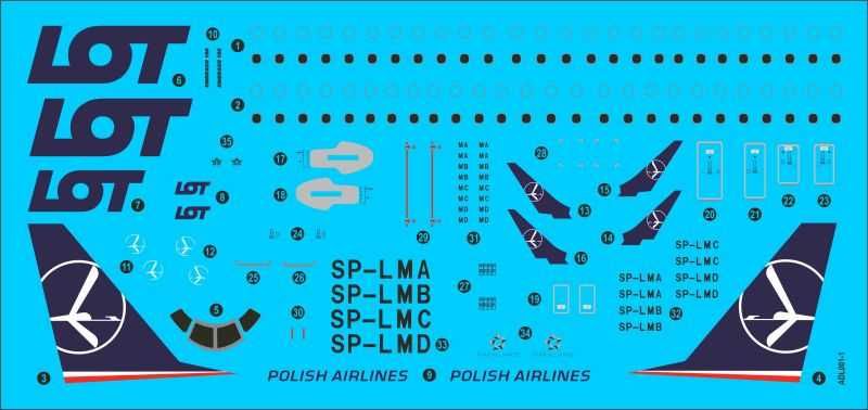 Kalkomania LOT do EMBRAER 190 [ADL001]