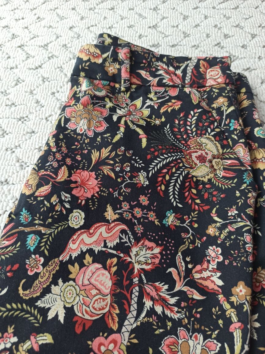 H&M spodnie w kwiaty kwiatki 40 L