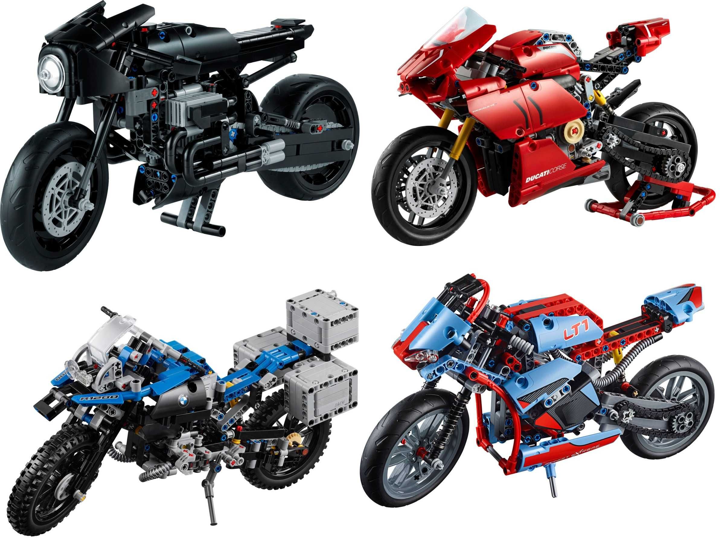 Motocykle LEGO Technic 8051, 8291, 8417, 8848, 8422, 42063 i inne