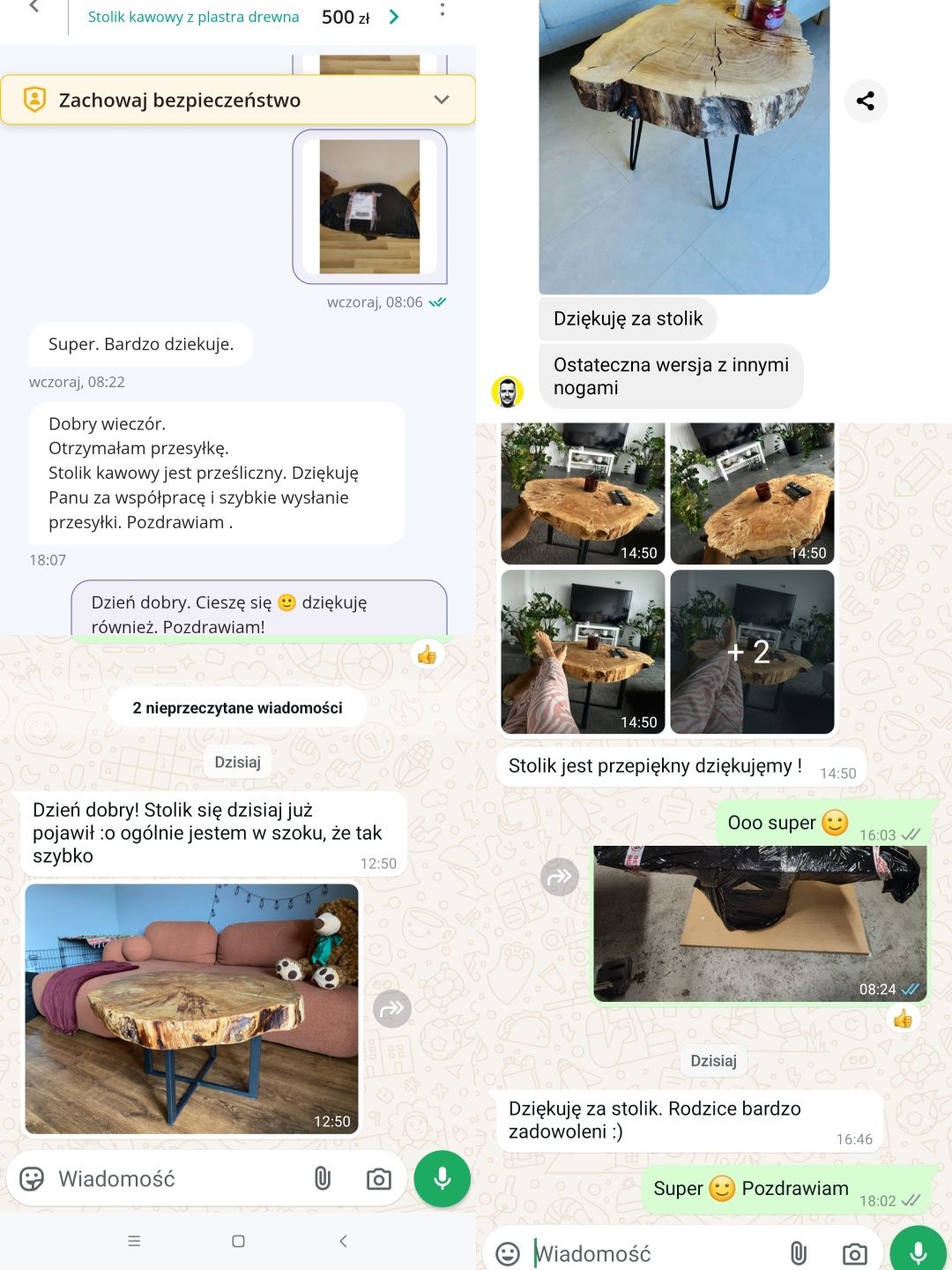 Stolik kawowy z dewna ! Stolik z plastra drewna! Stolik loft! Stół lof