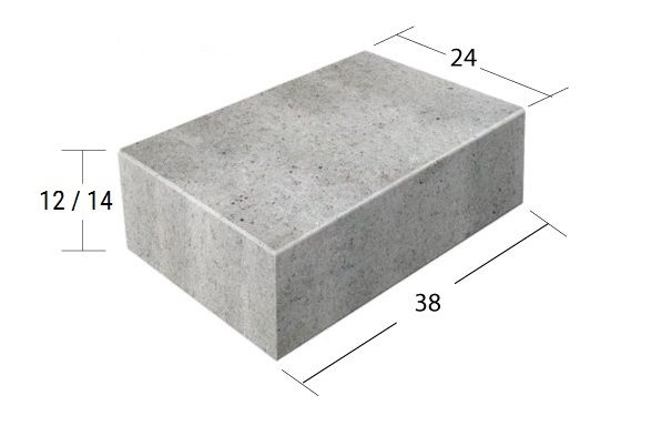 Bloczki betonowe fundamentowe bloczek fundamentowy 38x24x12 cm
