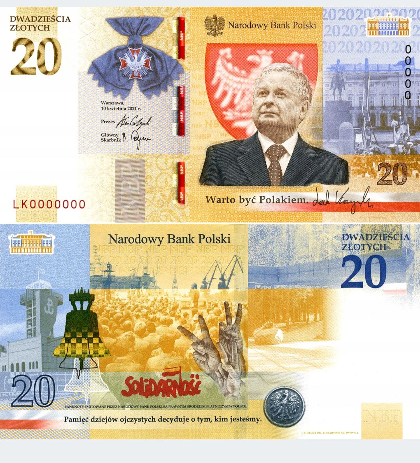 20 zł Lech Kaczyński - Warto być Polakiem + folder