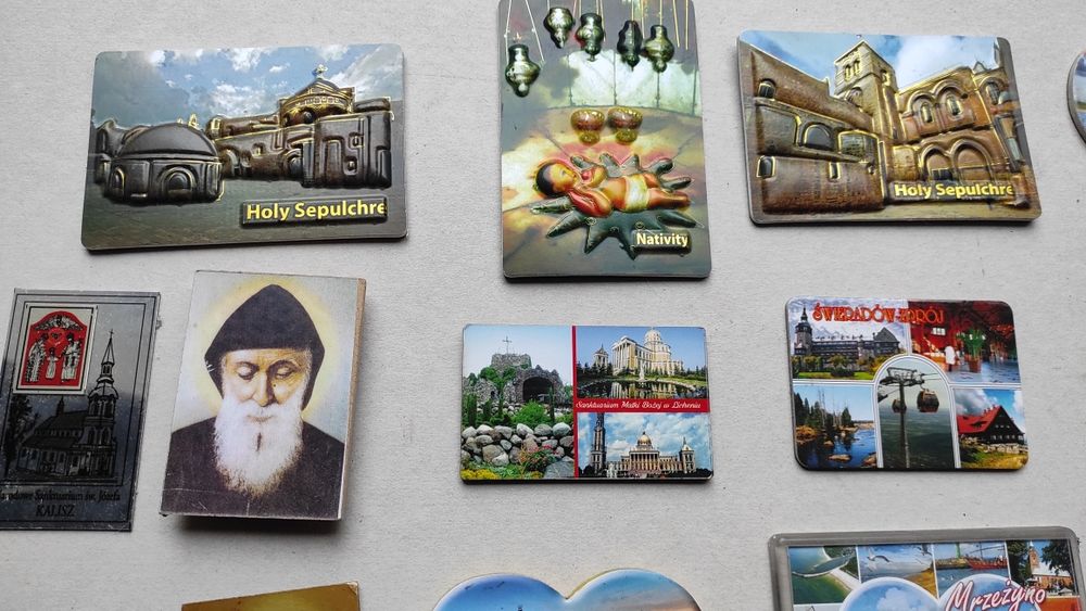 Magnesy na lodówkę 3x Jeruzalem  Jan Paweł Paryż  24 sztuki