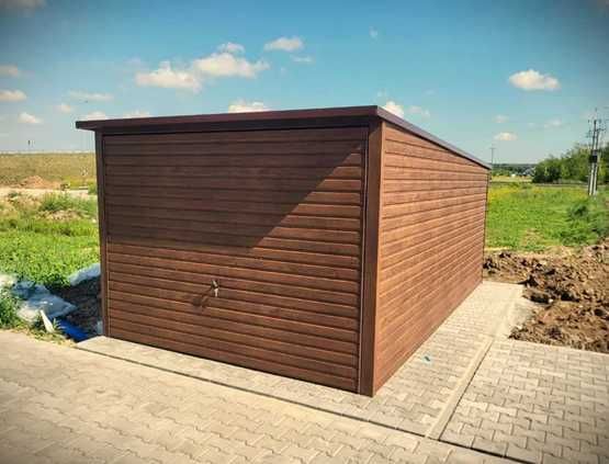 Garaż blaszany Garaże blaszane Drewnopodobny Blaszak 3x5 3x6 4x5 4x6