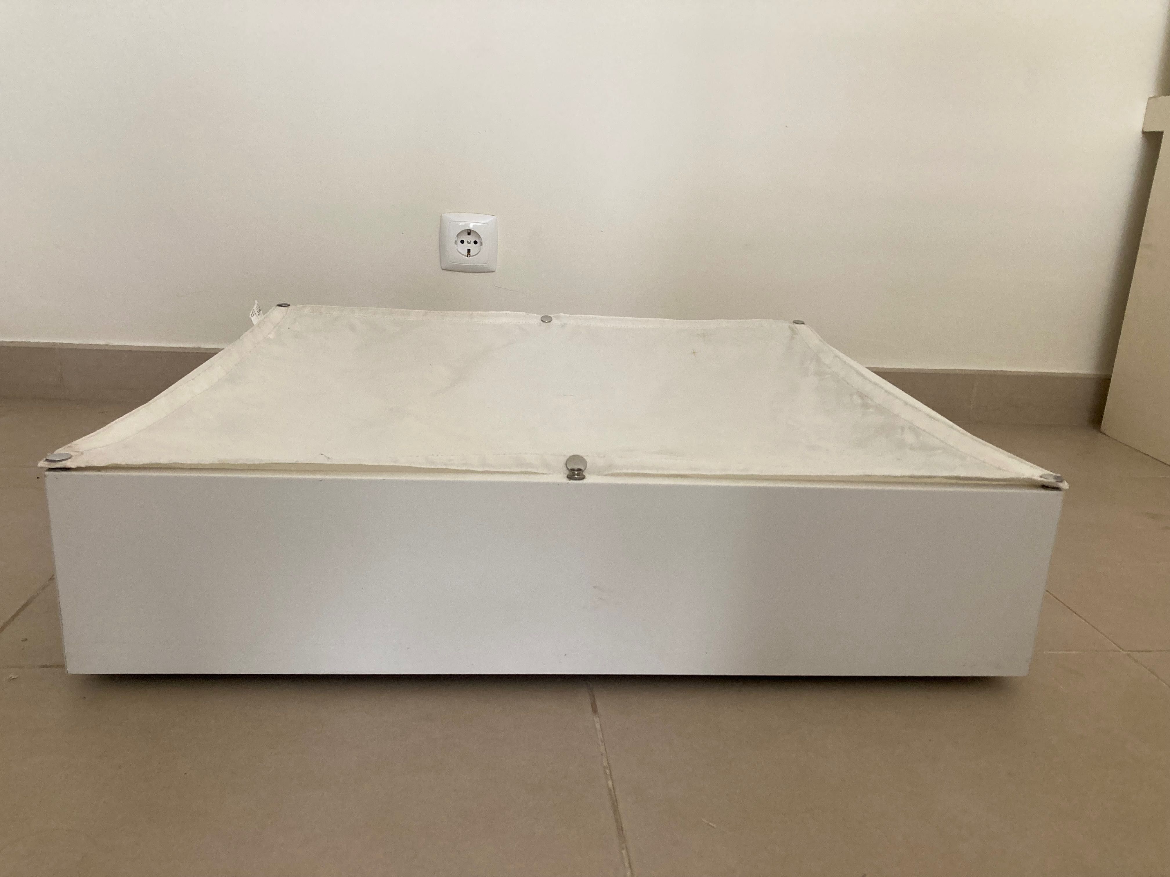 Gaveta de arrumação com rodas p/cama, branca