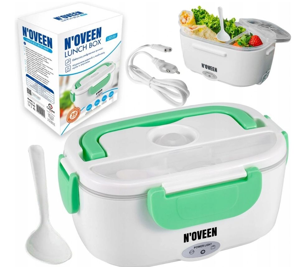 Elektryczny Lunch Box Podgrzewacz Obiadu N'oveen Lb330 Miętowy
