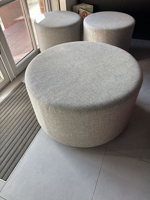Pufa szara 90 cm średnicy