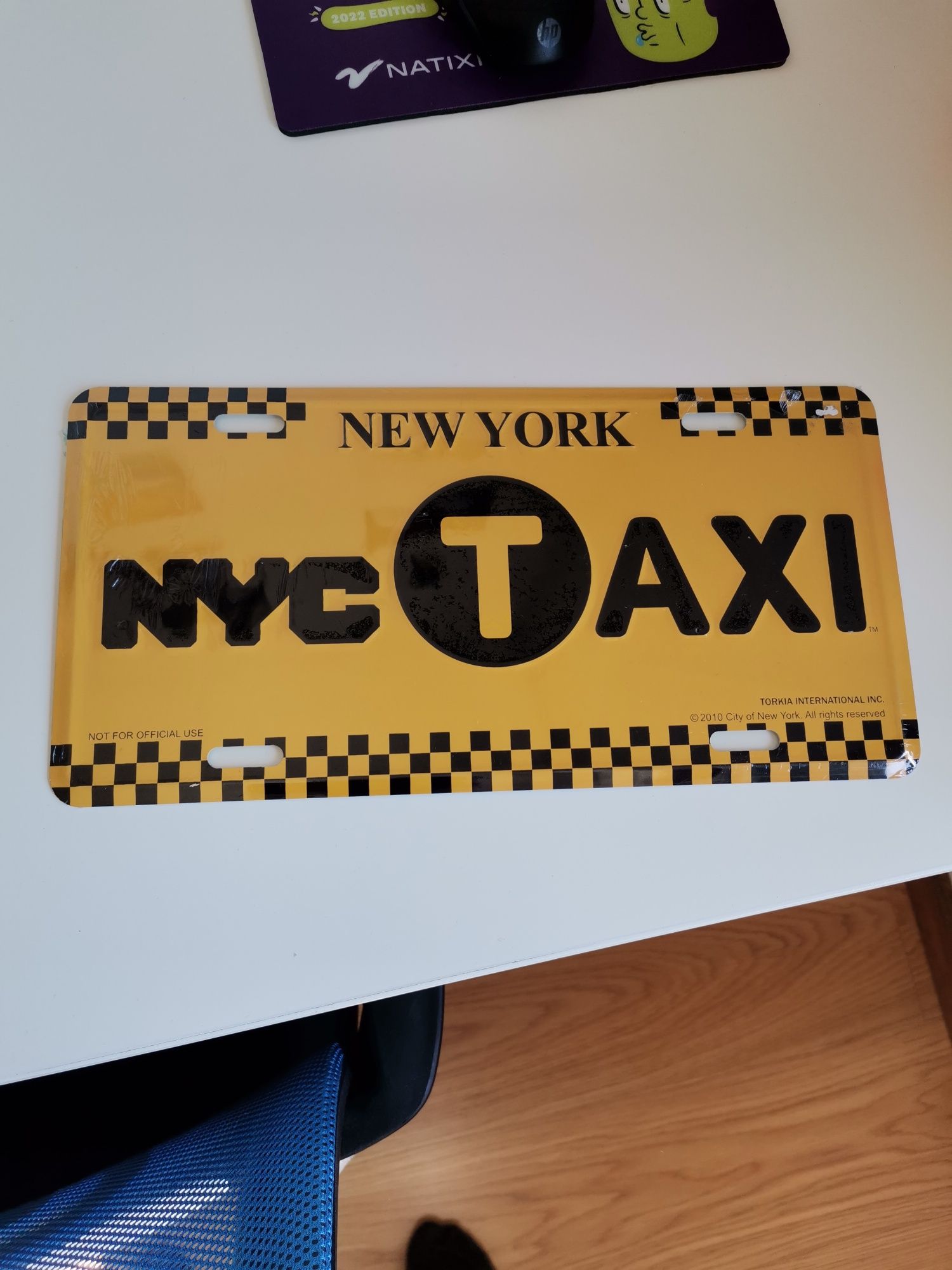 Placa/chapa NYC TAXI comprada em NY