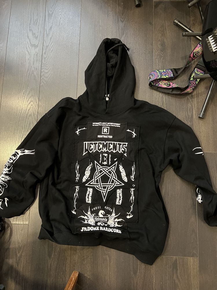 Vetments hardcore hodie ветмо хардкор ч/б