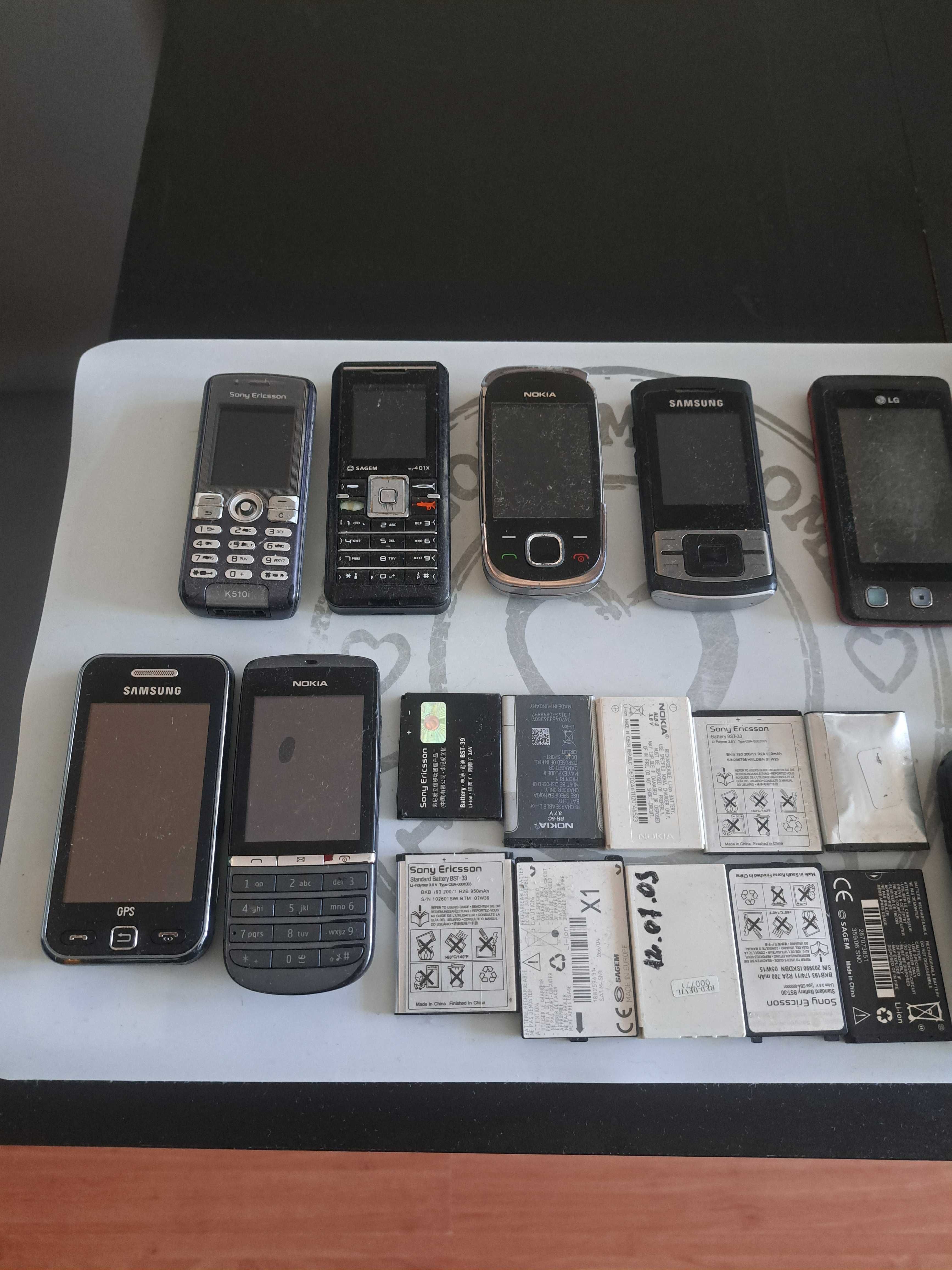 9 telefonów, baterie, mp3