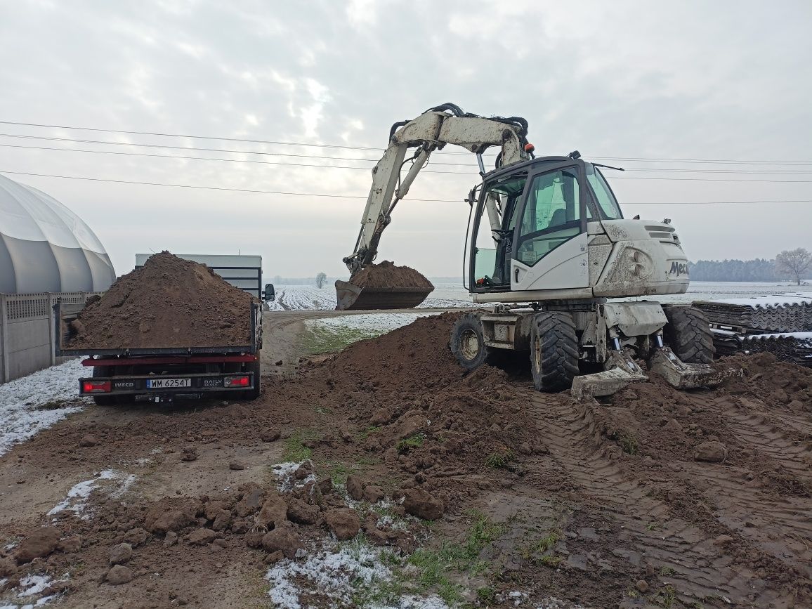 Autolaweta minikoparka laweta transport koparka oczyszczalnie Wieluń