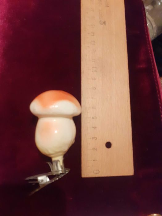 Елочные игрушки старинные на прищепках Сова, Цыплыта, грибы, СССР