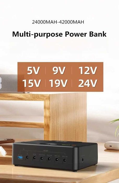 Повербанк и ИБП 42000 мАч / 24В 19В 15В 12В 9В 5В