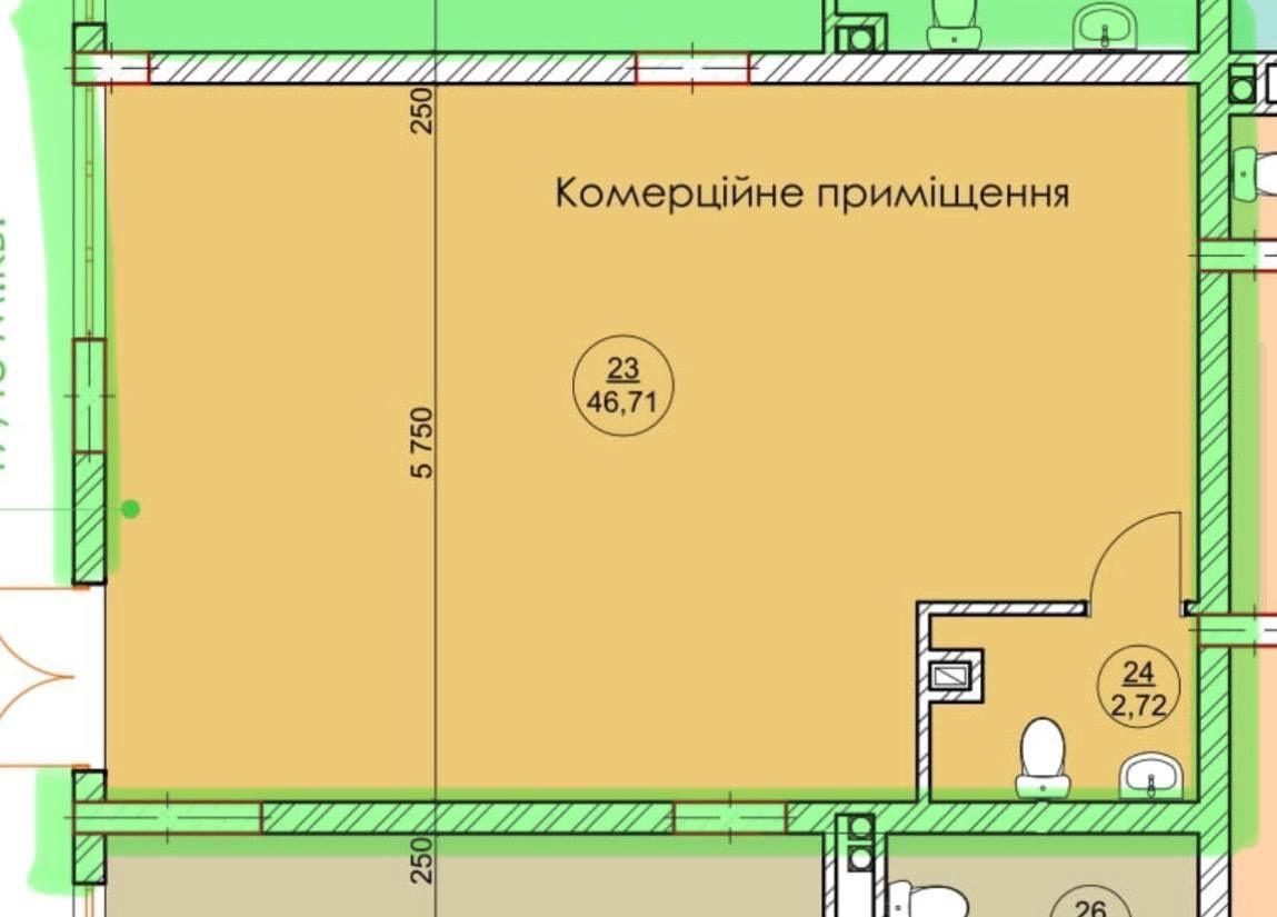 Оренда комерційного приміщення в зданому комплексі
