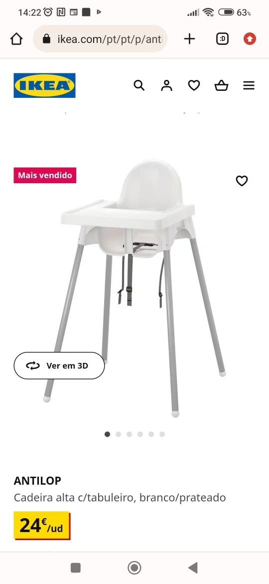 Cadeira alimentação ikea