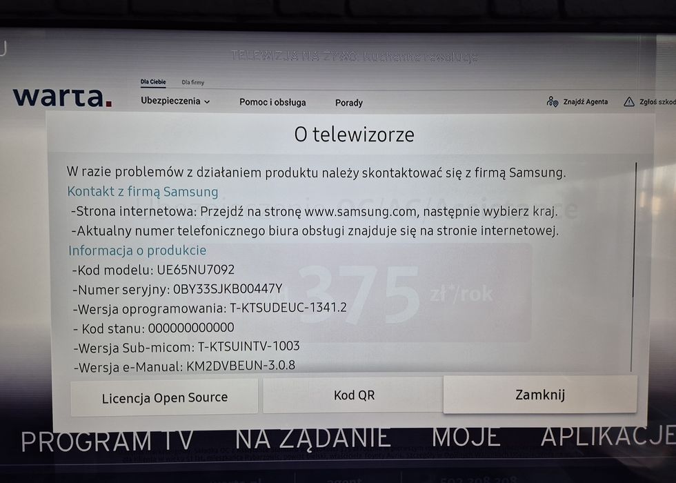 Telewizor Samsung 65 cali