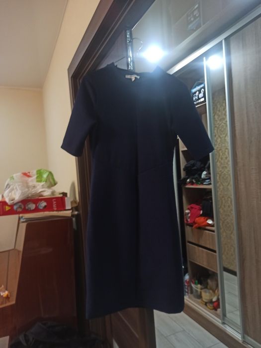 Синее стильное платье