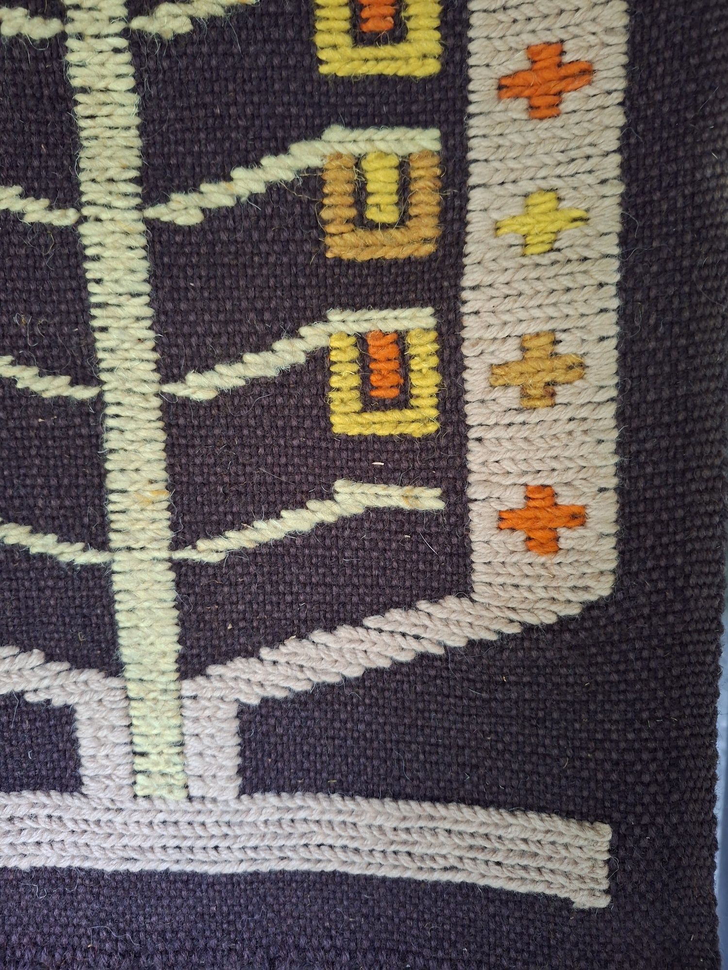 Piękny, wełniany gobelin/kilim Cepelia PRL