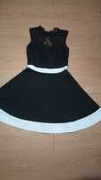 Красивое чёрное платье летнее с белой полоской строгое  сукня чорна