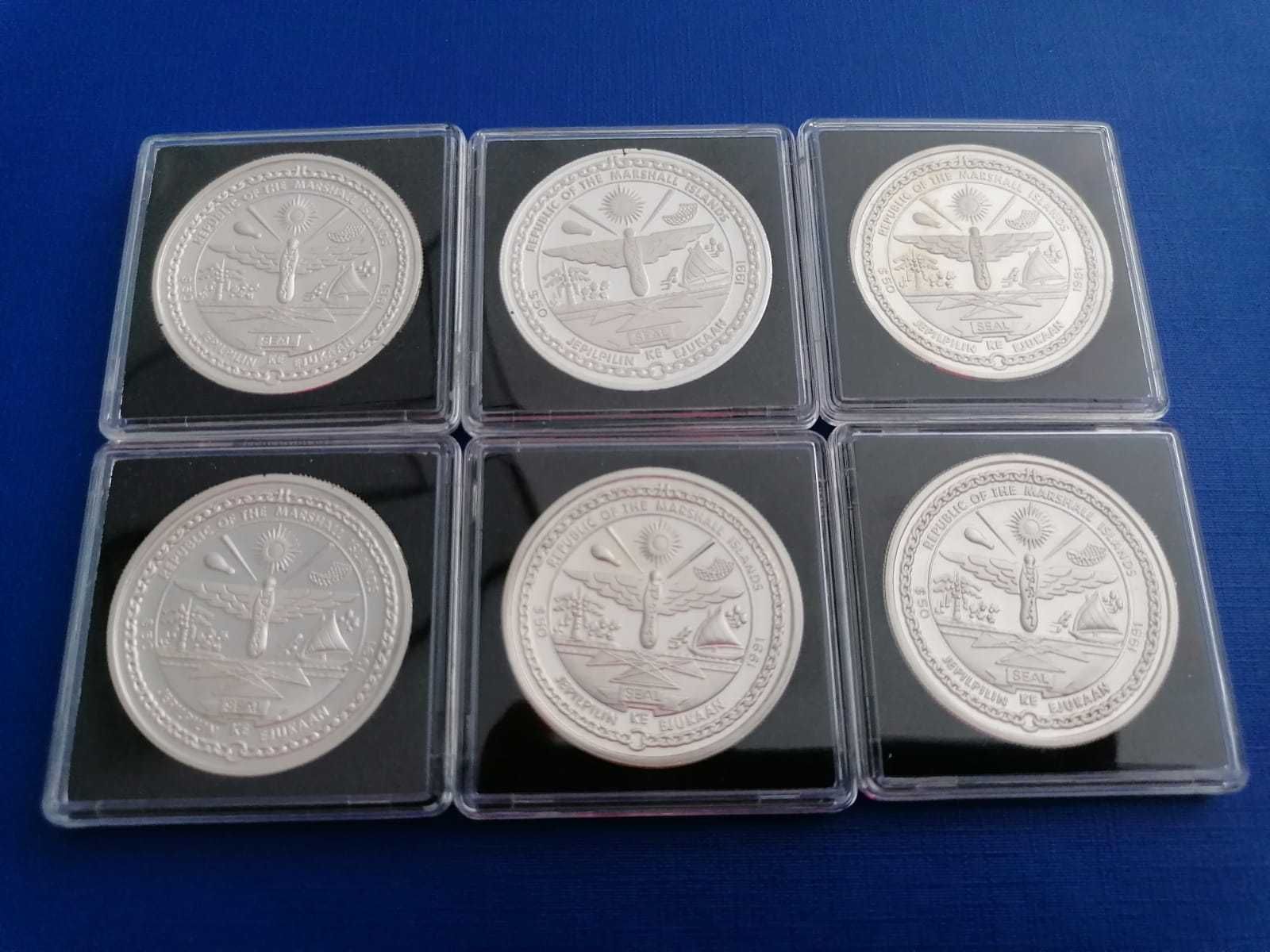 Zestaw 6 monet 2 wojna światowa srebro
