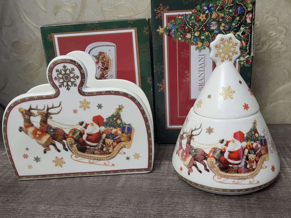 Новогодняя посуда рождество столовый сервиз на 6 персон