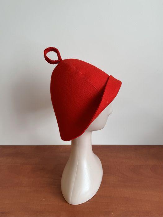 Czapka do sauny czerwony KLASYK DOMIKO