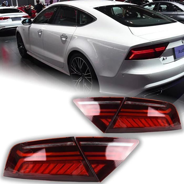Audi A7 - Lampy Tylne LED RS7 z DRL, Sygnałem, Cofaniem