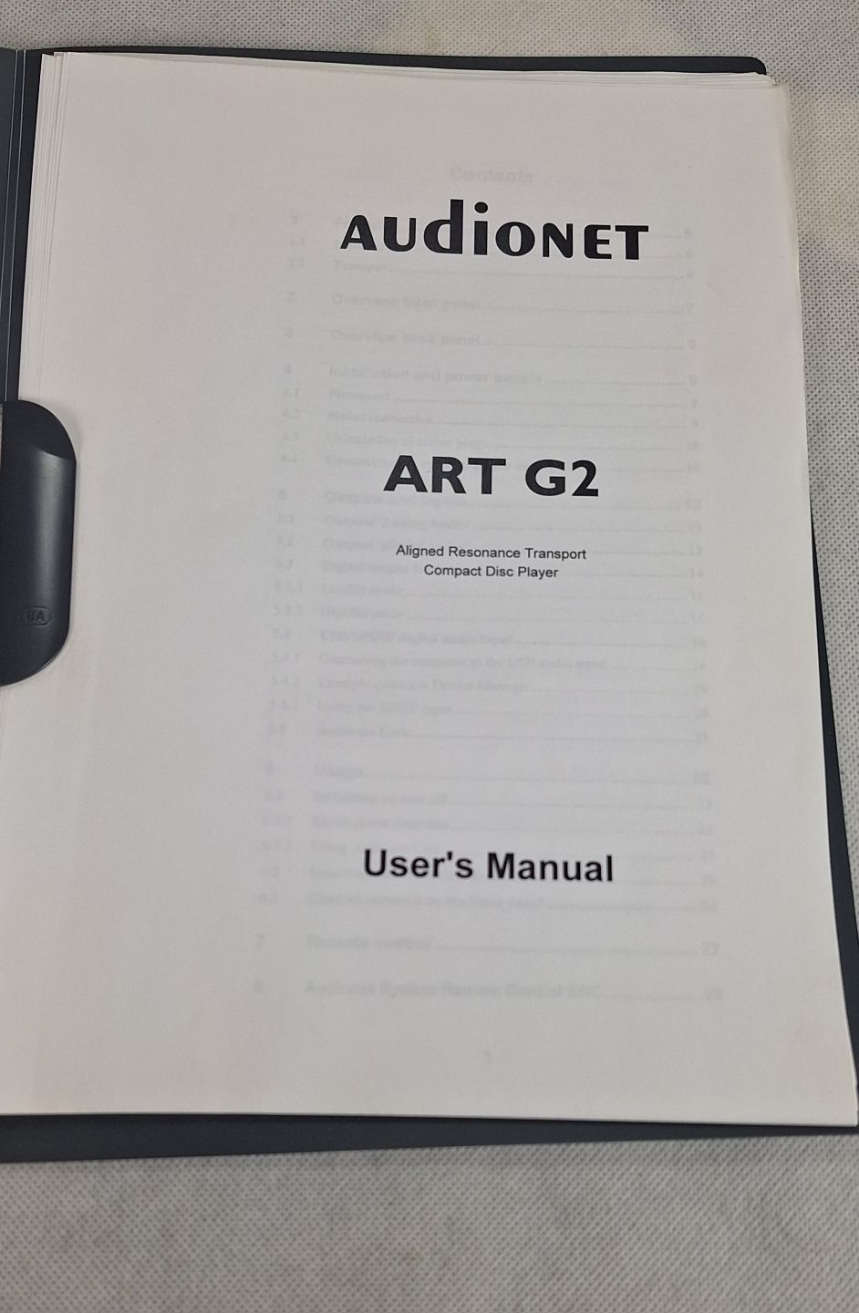 Instrukcja obsługi odtwarzacz CD audionet ART G2