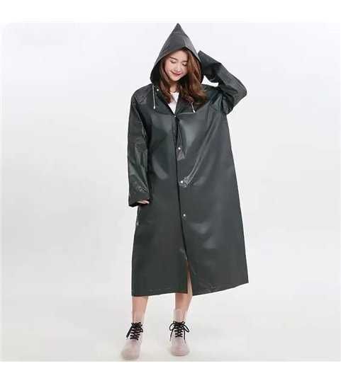 Casaco Impermeável Comprido, com Capuz, em Eva - Goeik