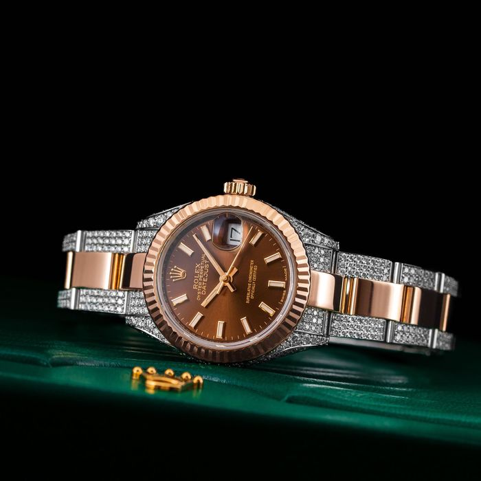 Rolex Datejust 31 diamentowy z brązową tarczą