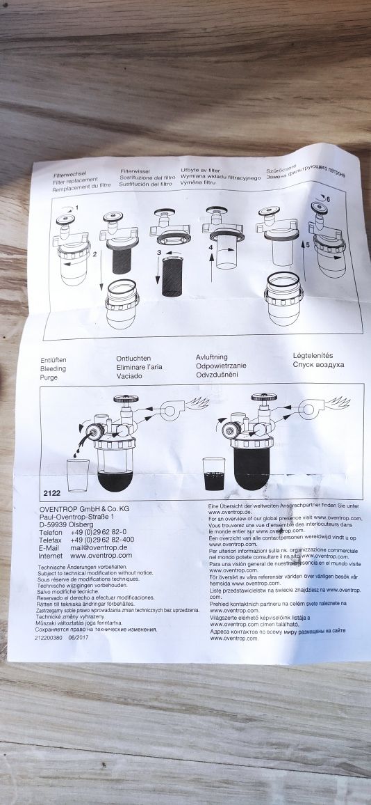 filtr oleju opałowego do systemów 2 rurowych Oventrop zawór palników