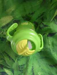 Zielony kubek niekapek ze słomką zielona żabka