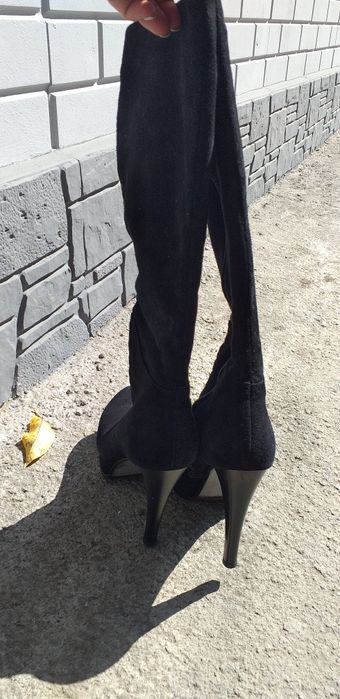 Сапоги ботинки замшевые ботфорды кожа 38-39р