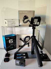 Kamera GoPro HERO 6 BLACK + grip ze statywem + Large Tube Mount