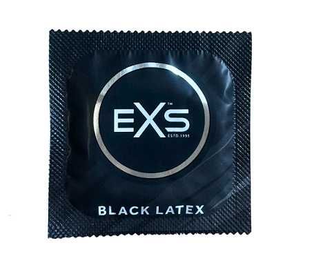 EXS Black Latex 10 szt. nawilżane prezerwatywy z czarnego lateksu