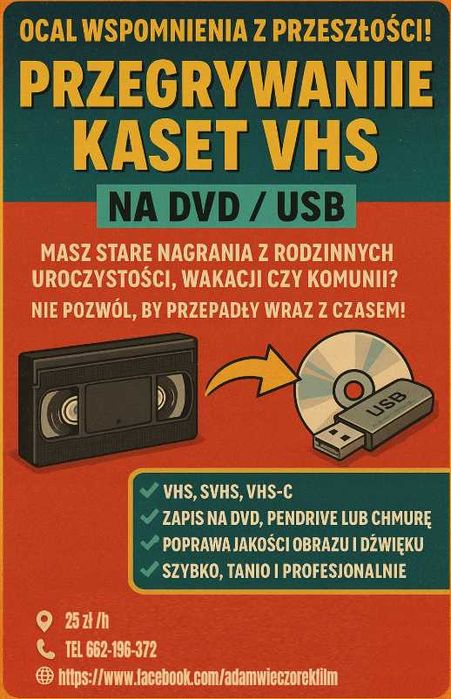 przegrywanie VHS na Pendrive, DVD