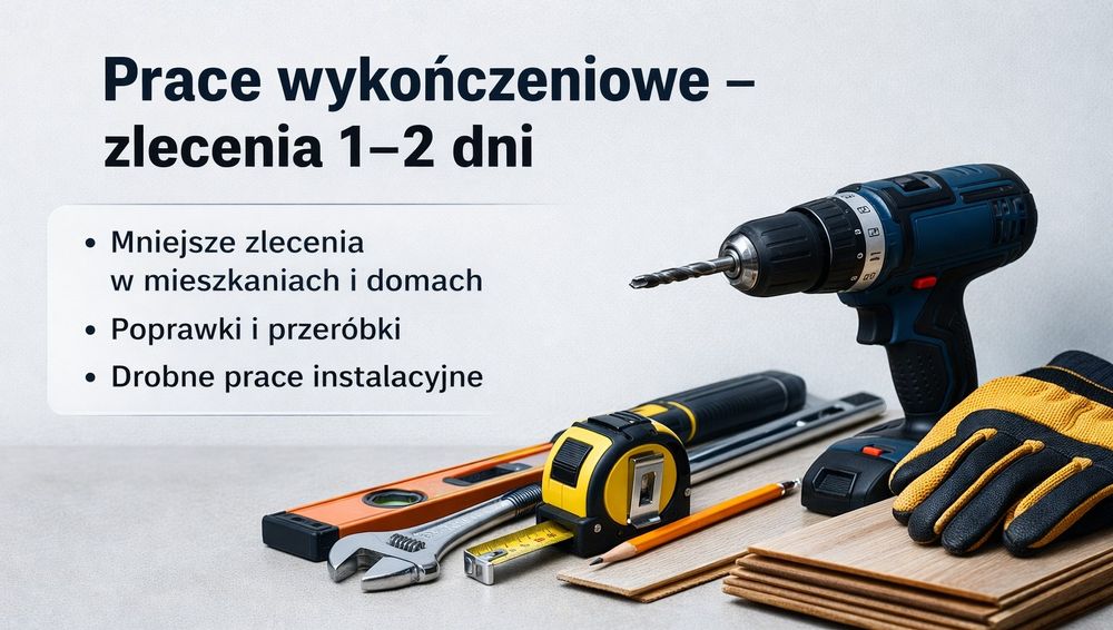 Prace wykończeniowe szybkie zlecenia