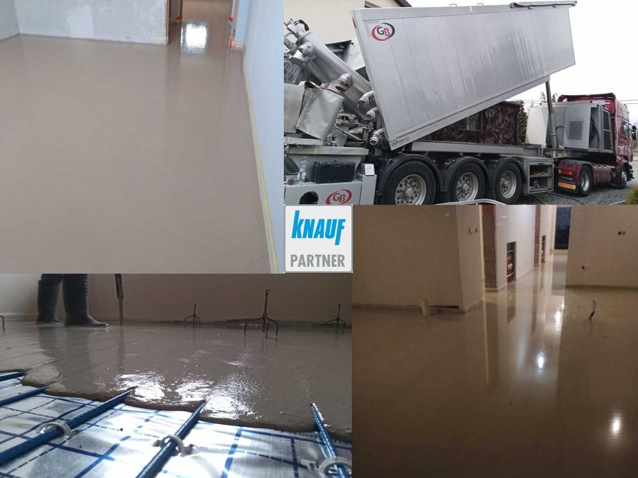 Wylewki, posadzki anhydrytowe na ogrzewanie podłogowe