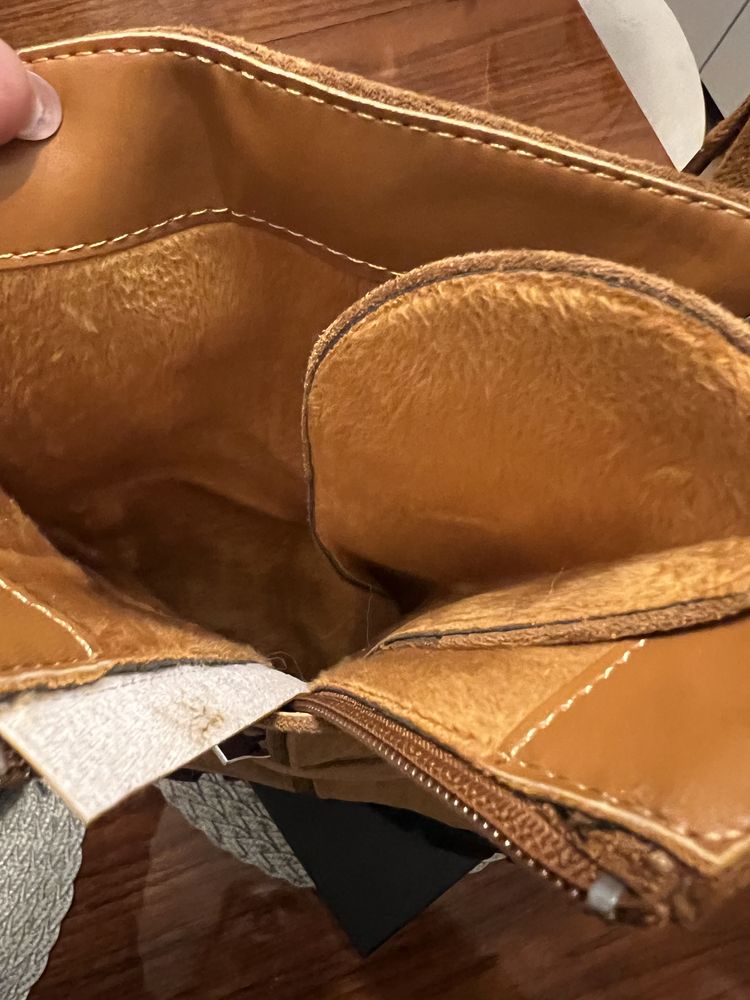 Wysokie trapery na platformie, kolor camel, rozmiar 40