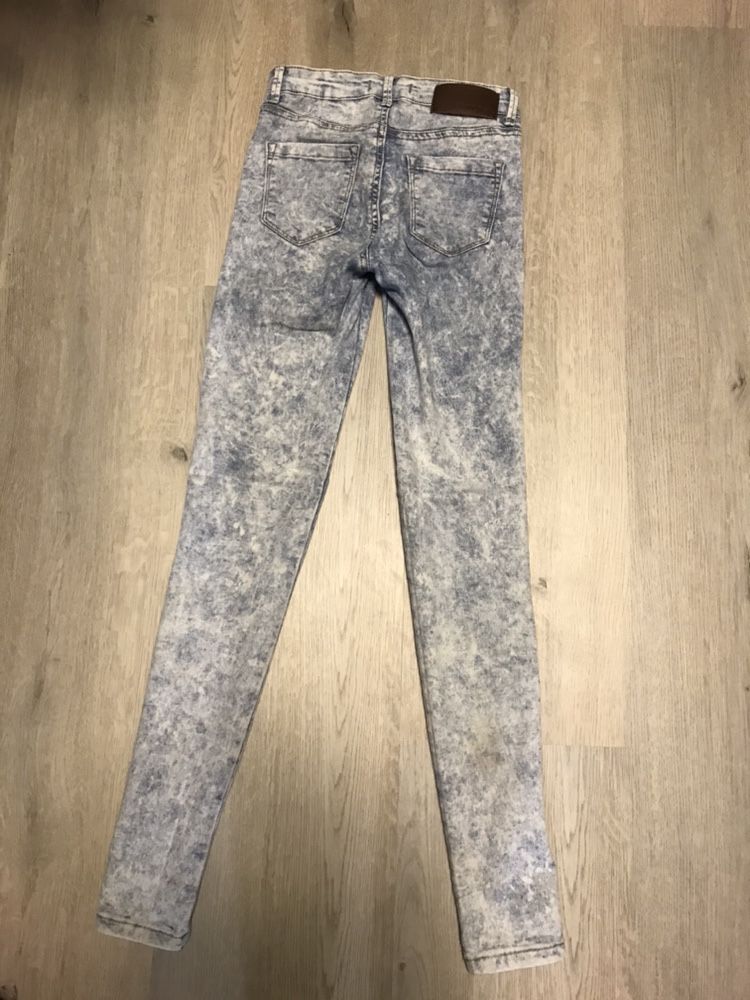 Jeansy 34 marmurki Telly Welly rurki