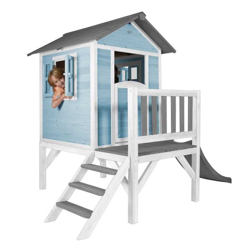 AXI Domek na Palach ze Zjeżdżalnia 118 cm niebieski dla dzieci