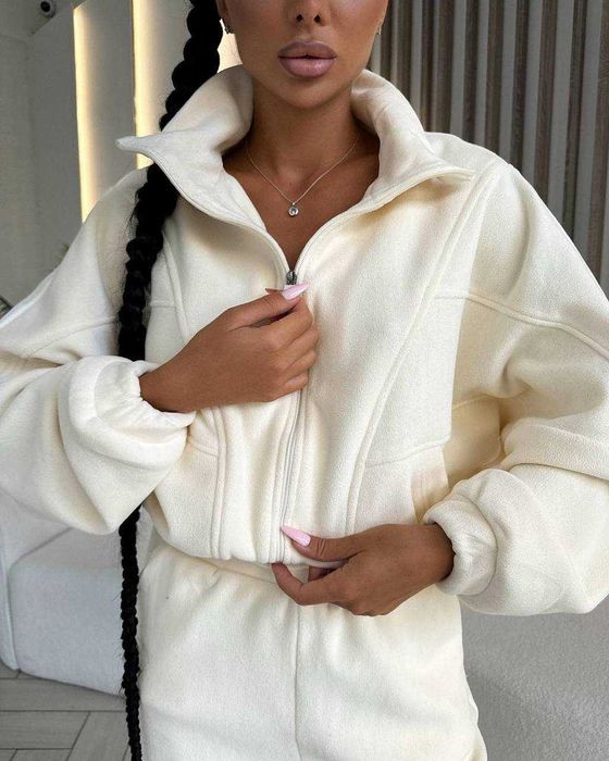 Костюм Фліс — Штани + Зіп Худі — Худі на замку — XS - XL