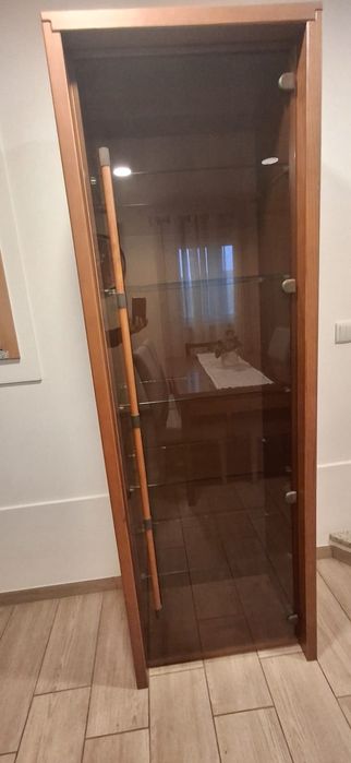 Cristaleira Pinho Mel Madeira Maciça