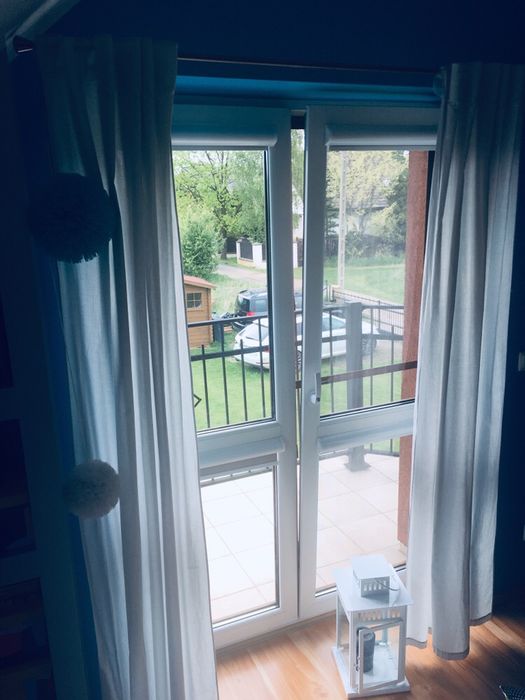 Proste szare zasłonki 210x100 dwie sztuki