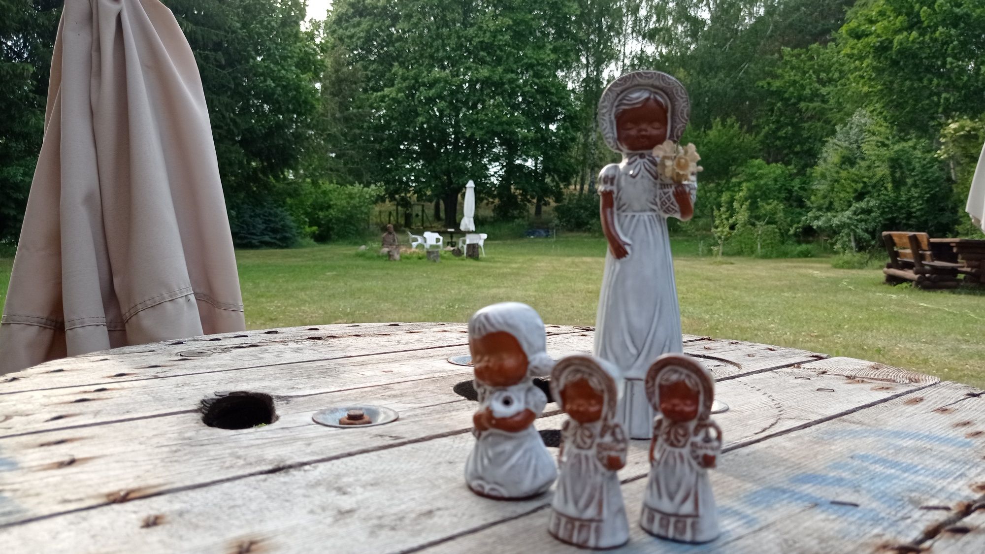 Figurki ceramiczne skandynawskie retro sygnowane rzeźba porcelana prl