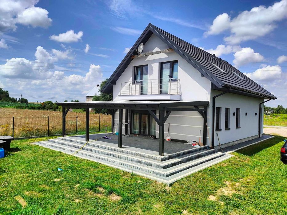 Konstrukcje drewniane tarasy zadaszenia altany pergole wiaty schody