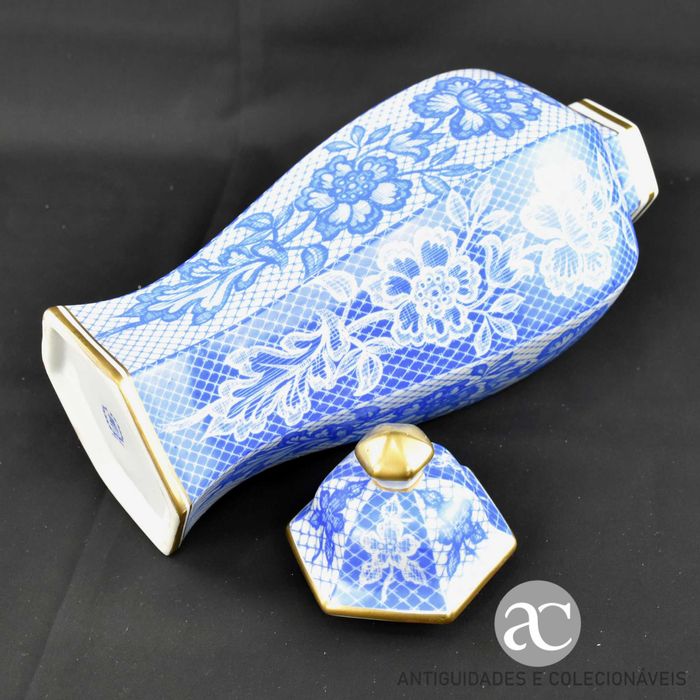 Pote sextavado com tampa porcelana Artibus