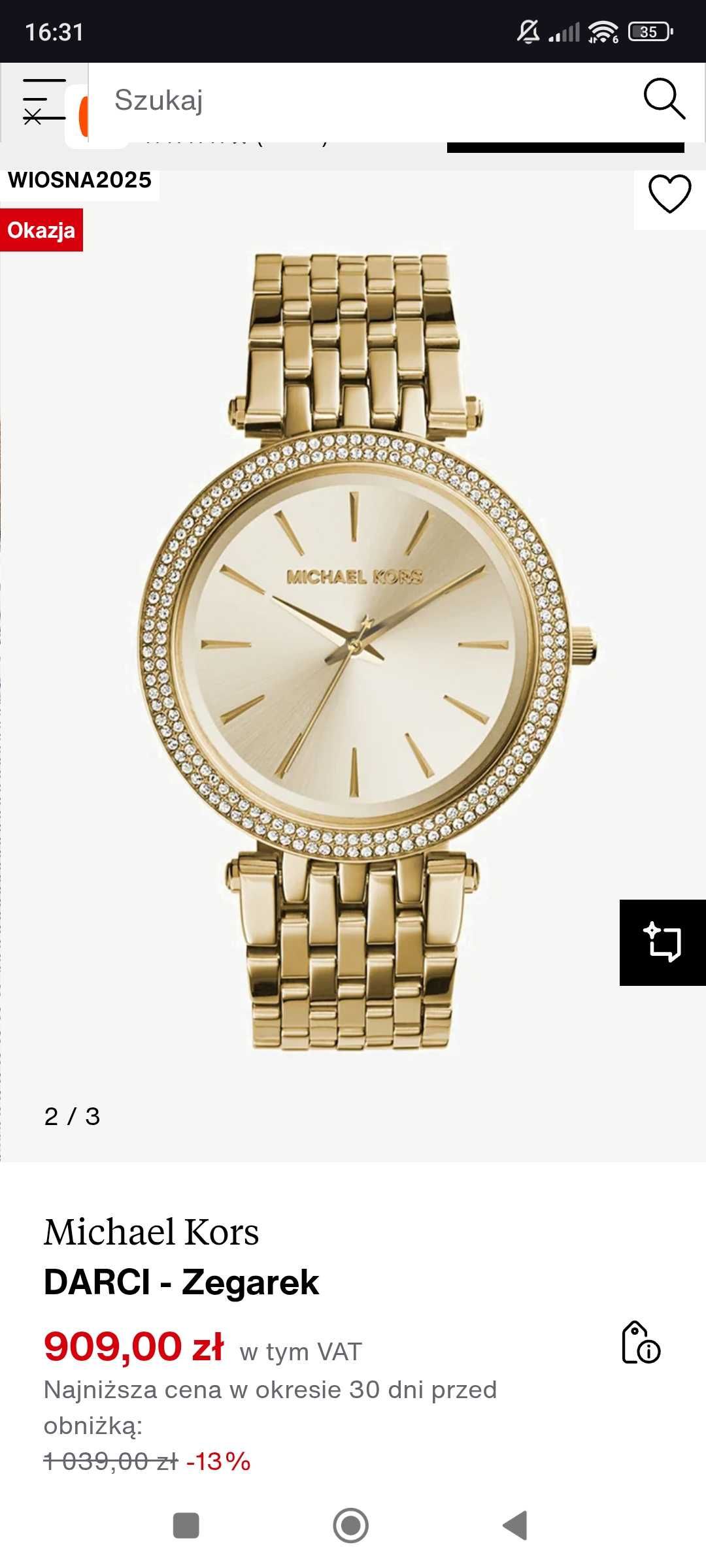 Zegarek damski michael kors MK3430 ORYGINALNY BOX+TORBA GRATIS OKAZJA