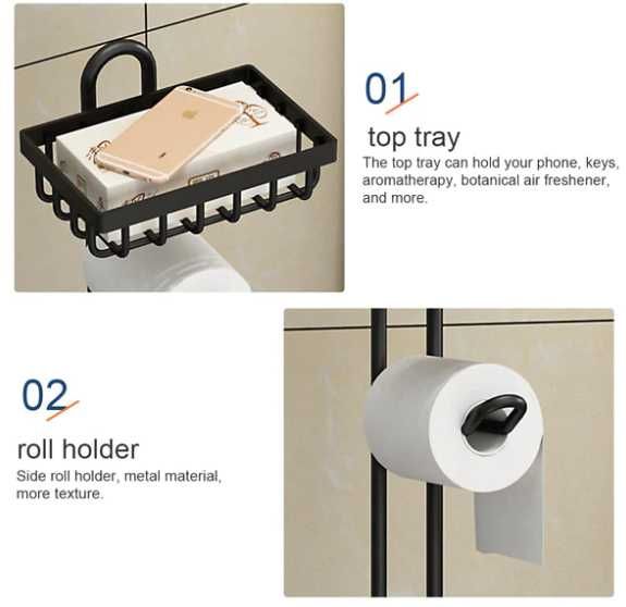 Łazienkowy uchwyt na papier toaletowy stojący