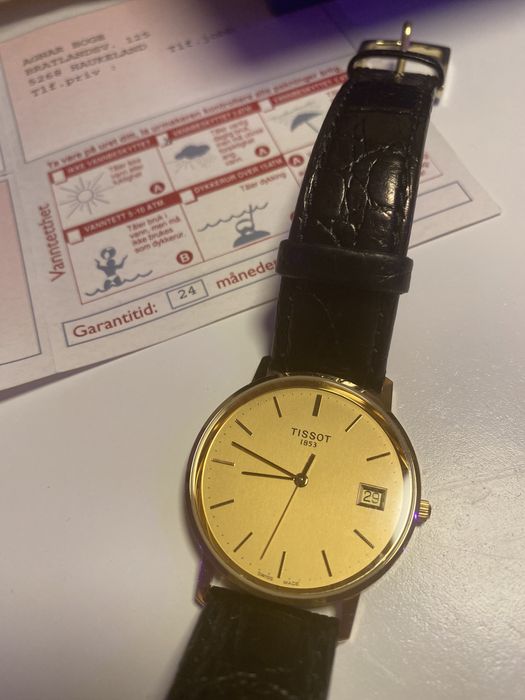 Złoty zegarek Tissot
